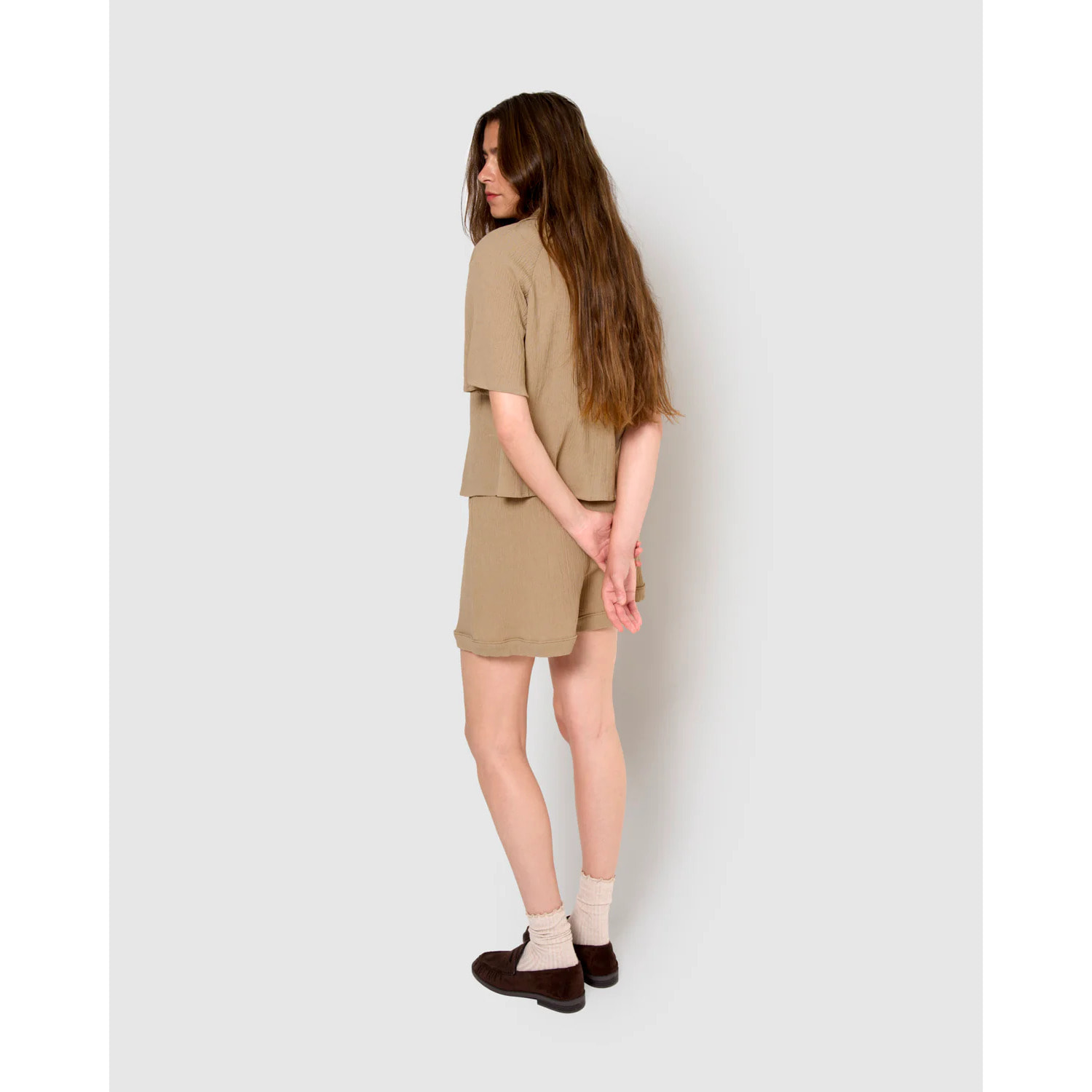 Set de camisa y short de algodón lino cuerda