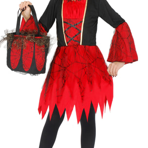 Vampirella Costume Halloween Con Borsa Lusso In Pizzo Bambina