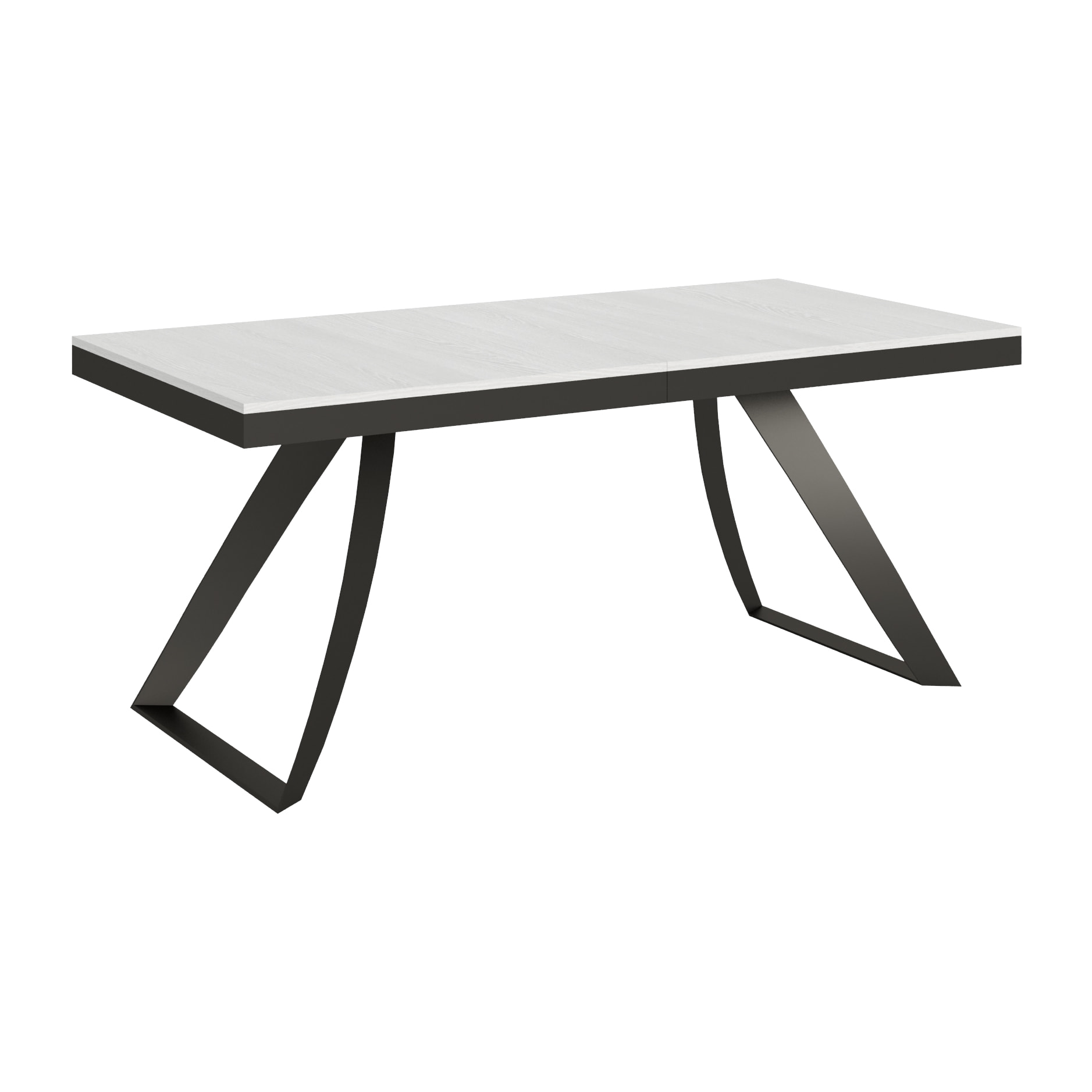 Table extensible 90x180/284 cm Proxy Evolution Frêne Blanc cadre Anthracite