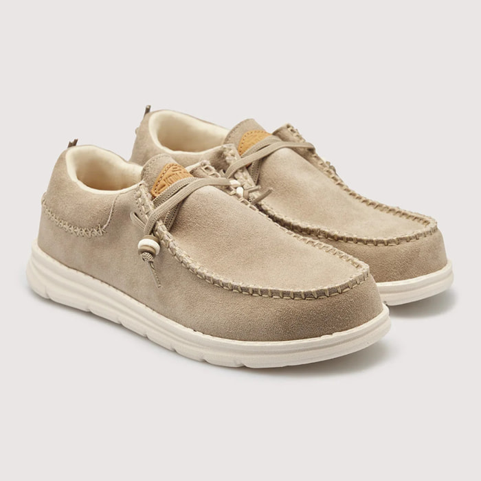 Mocasín Casual Serraje Taupé - Mullilah