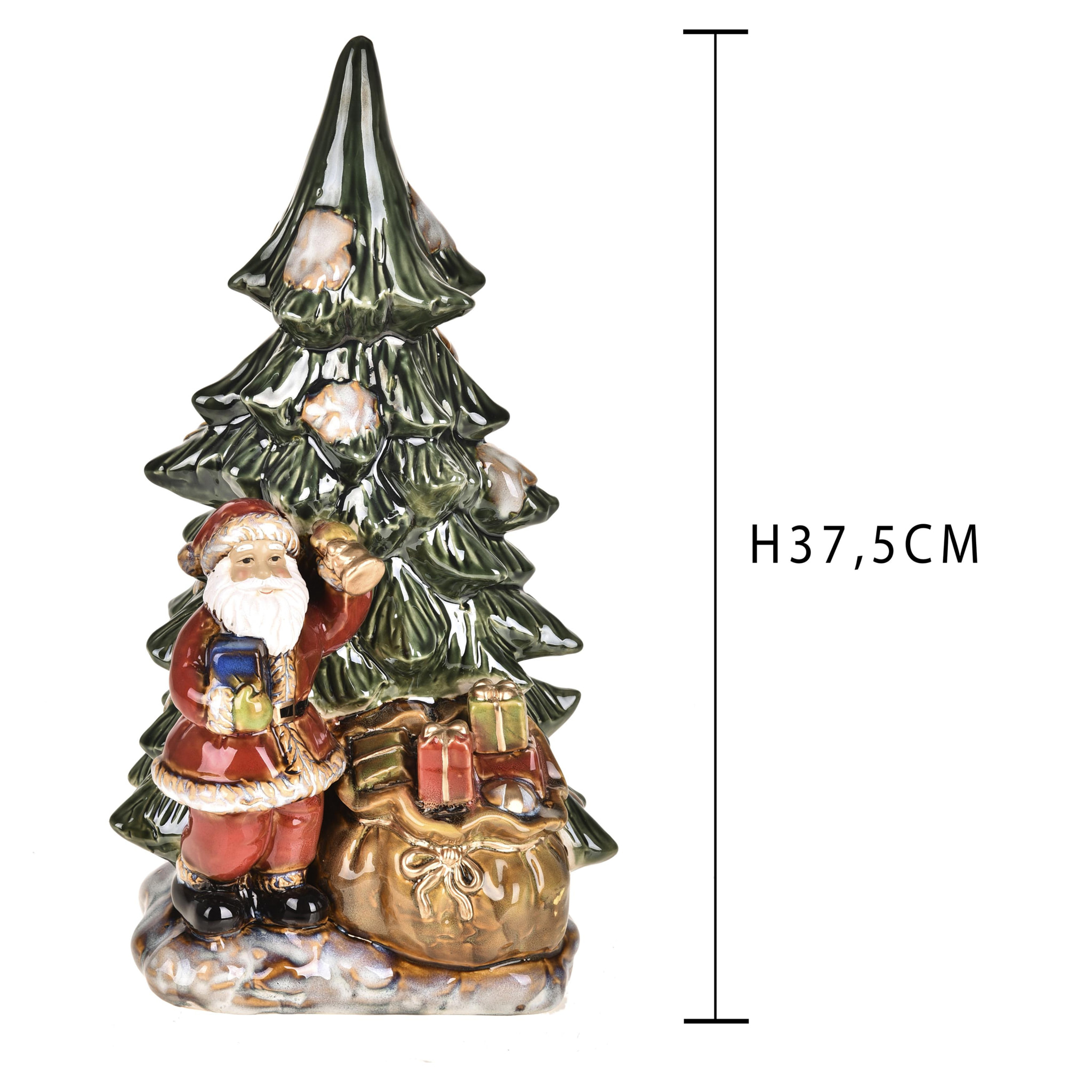 Babbo Natale Di Porcellana Con. Altezza 37,5 Cm - Pezzi 1 - 19,5X37,5X17,5cm - Colore: altro - Bianchi Dino - Articoli Natalizi