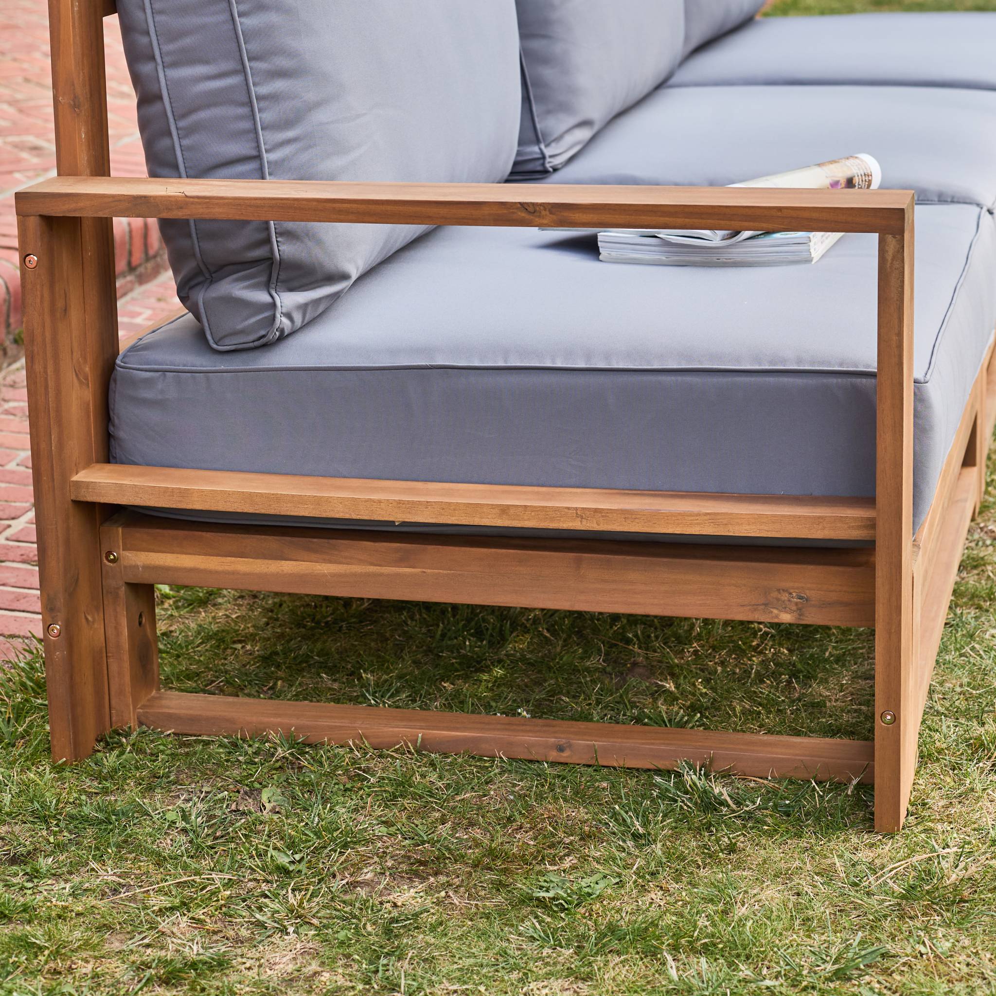 Salon de jardin bois d'acacia 5 places MENDOZA