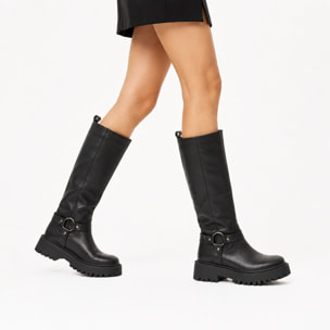 Stivaletto in vera pelle con tacco e fascia elastica