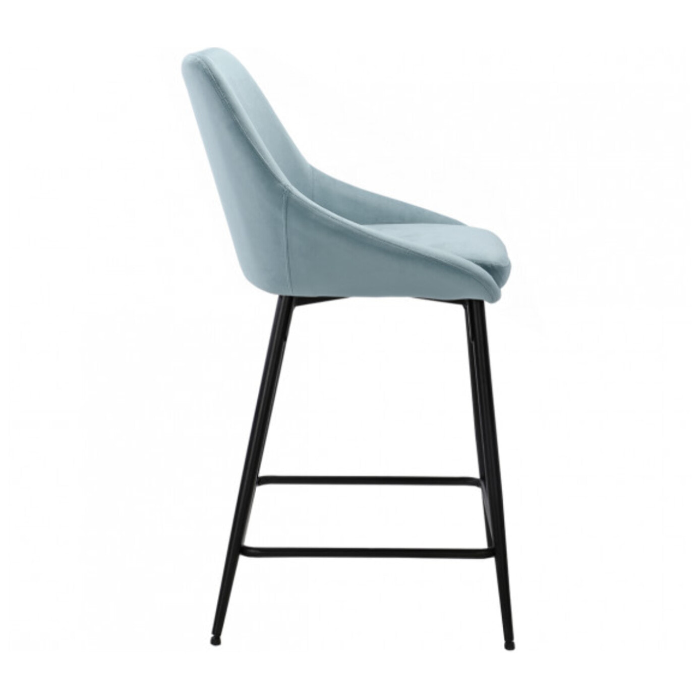 Tabouret de bar en velours avec piètement métal noir - MONDO