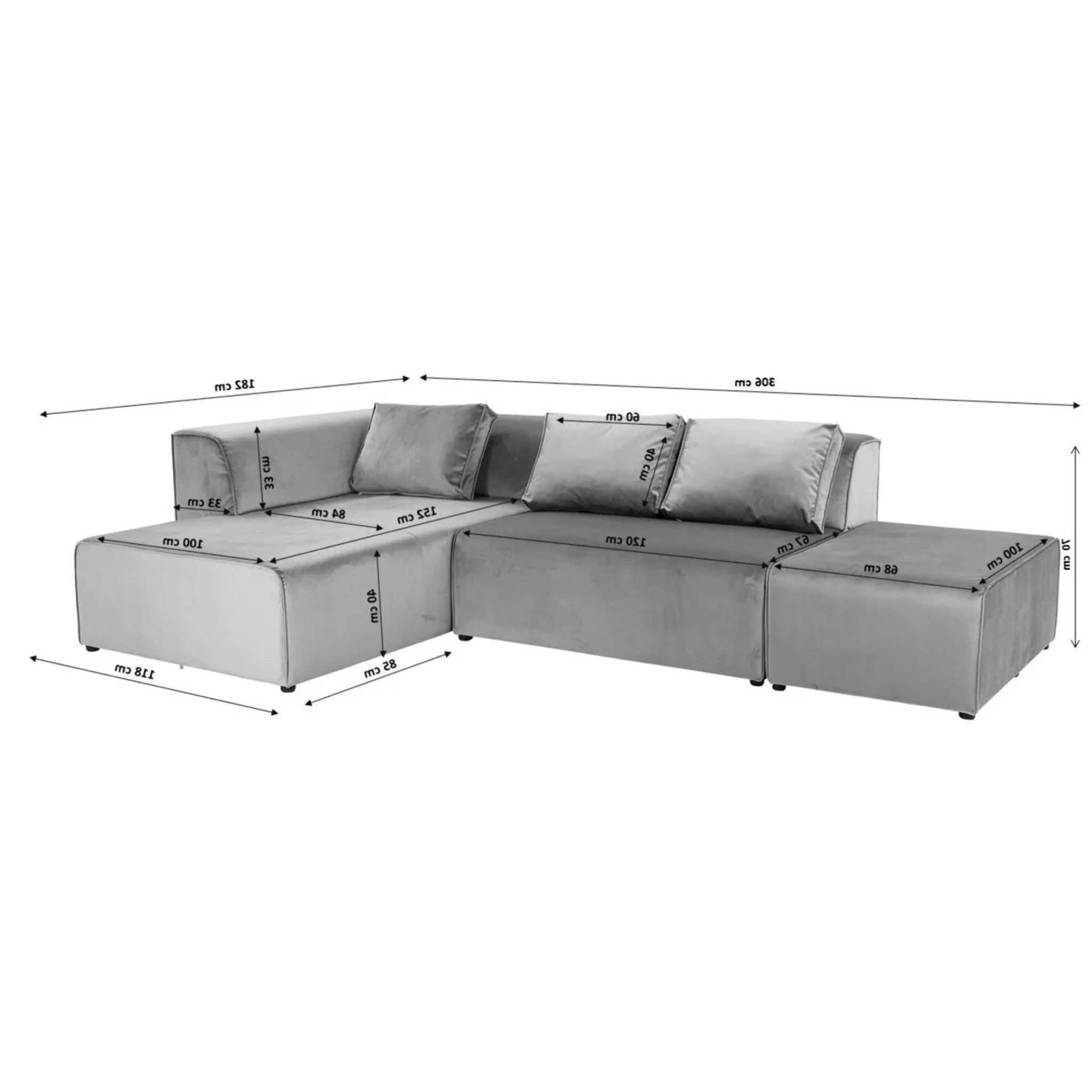 Canapé d'angle Infinity gauche machiato Kare Design