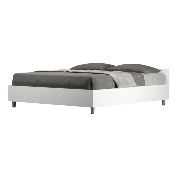 Letto matrimoniale contenitore 160x190 bianco frassino Nuamo