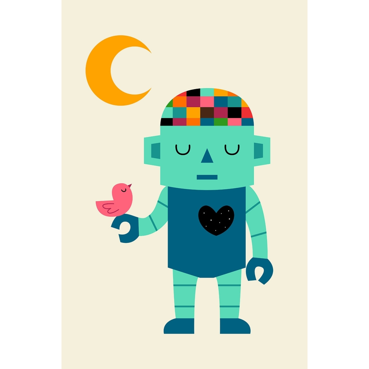 Tableau coeur de robot Toile imprimée