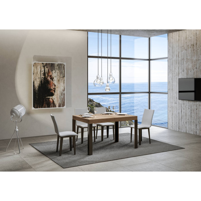 Table extensible 90x140/244 cm Linea Chêne Nature cadre Anthracite
