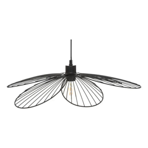 Suspension "Fleur" métal noir D57cm