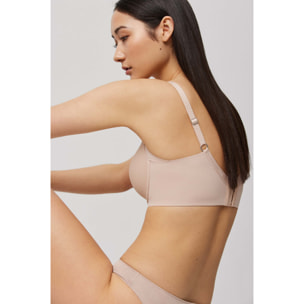 Reggiseno imbottito con ferretto beige, coppe C, D ed E
