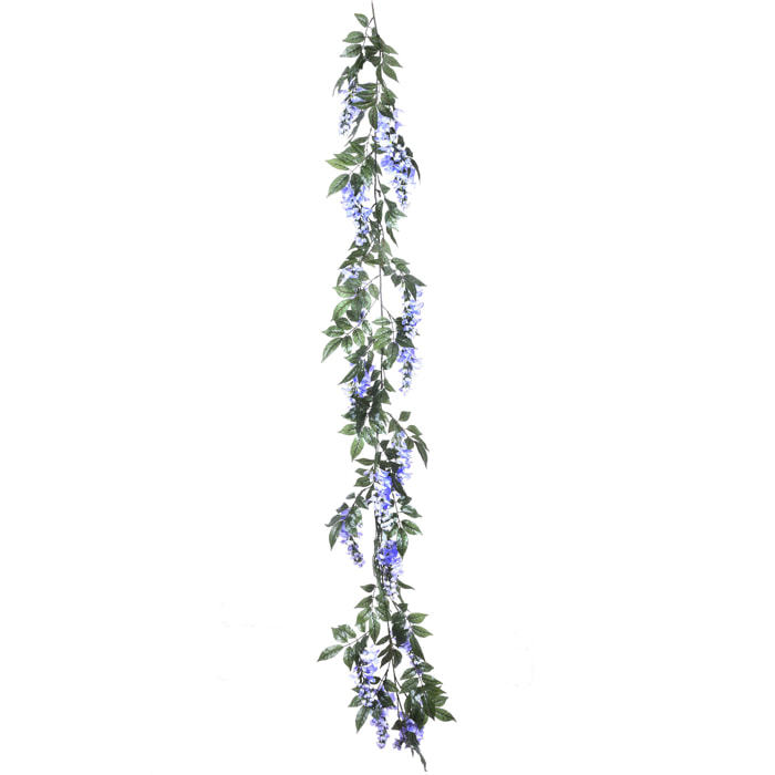 Ghirlanda di Glicine. Altezza 180 Cm - Pezzi 1 - 11X7X180cm - Colore: Viola - Bianchi Dino - Fiori Artificiali