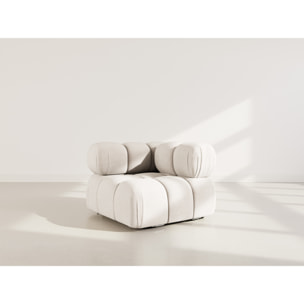 Ruby - module d'assise d'angle droit en velours texturé - Beige