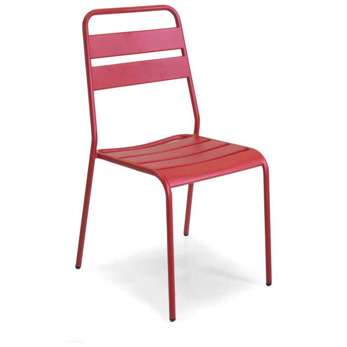 Sedia Rovigo Vacchetti in metallo rosso cm50x54h42/87