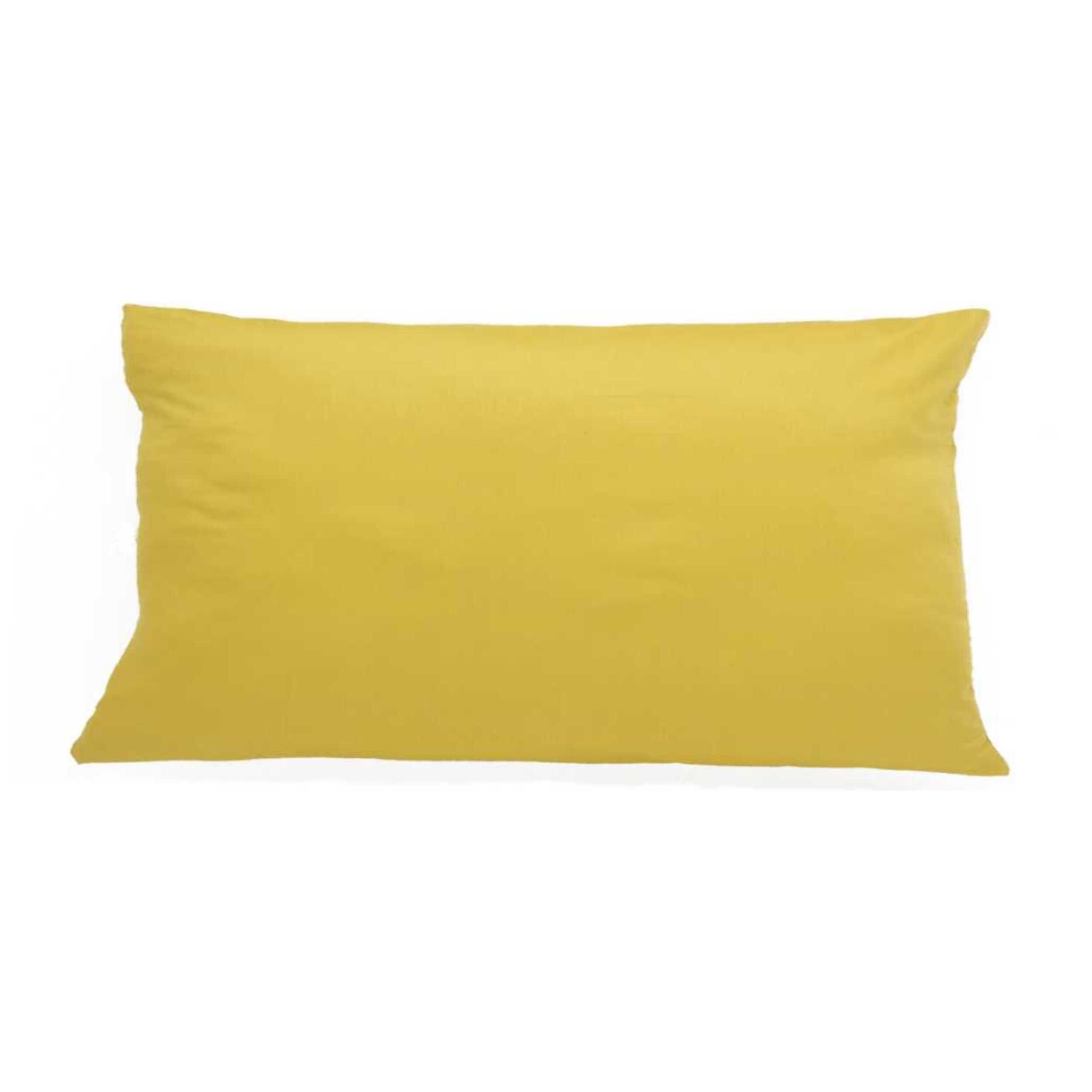 Taie d'oreiller satén Jaune 100% coton 118 cm/2