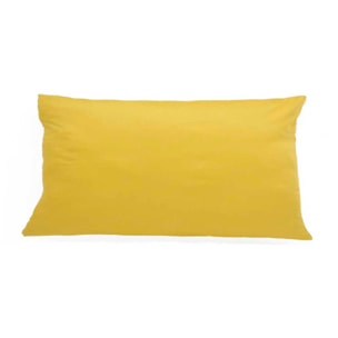 Taie d'oreiller satén Jaune 100% coton 118 cm/2