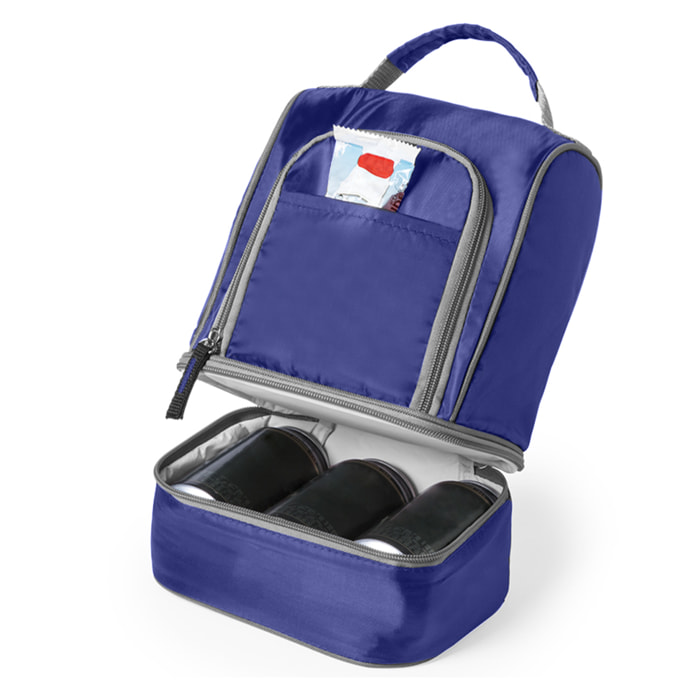 Frigorifero portatile tutto terreno Listak, con 2 compartimenti indipendenti. Interno isotermico in PEVA.