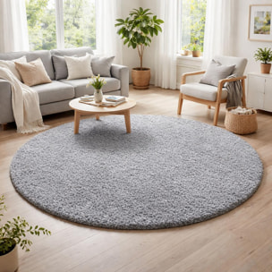 Tapis poils longs shaggy tissé motif uni ZASIVE