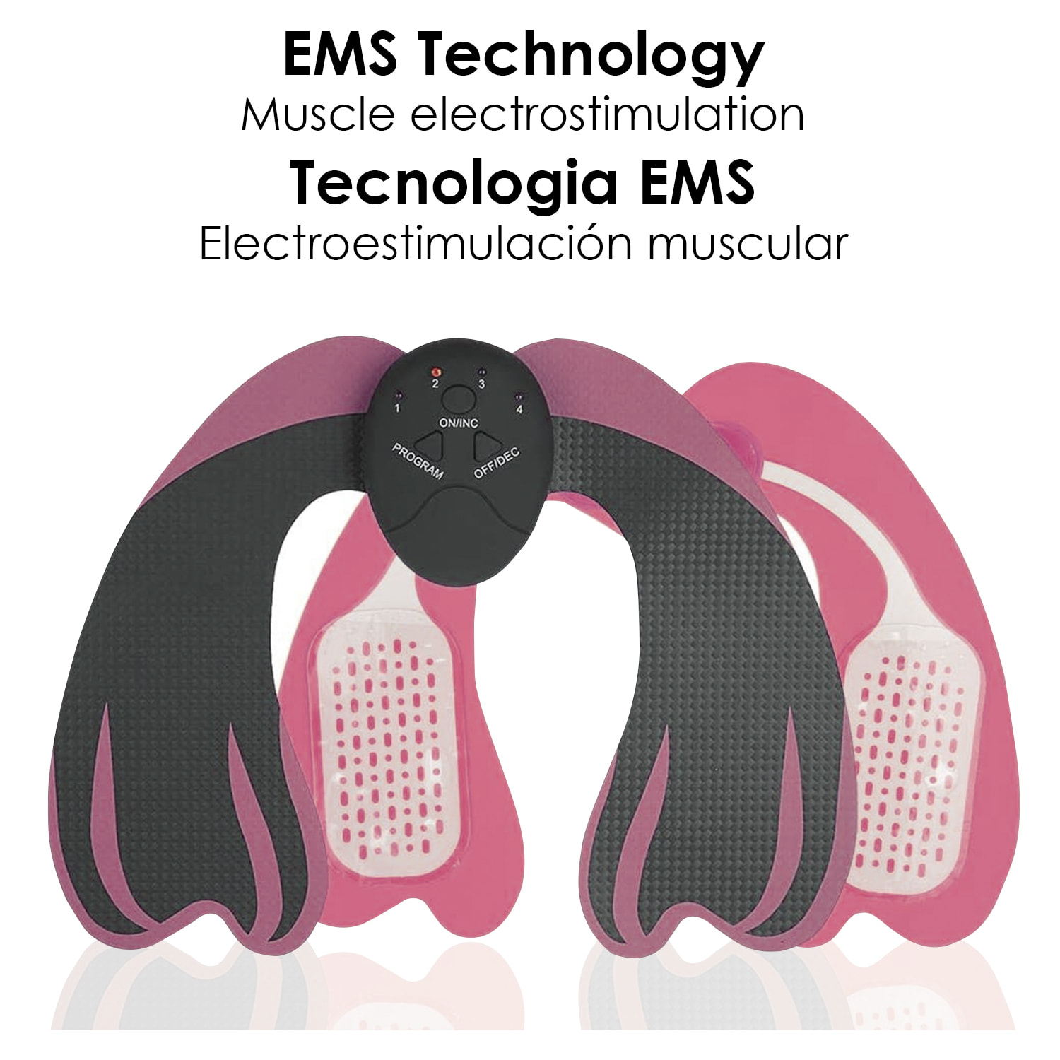 Elettrostimolatore muscolare speciale per glutei. Massaggiatore elettrico, stimolatore tonificante.
