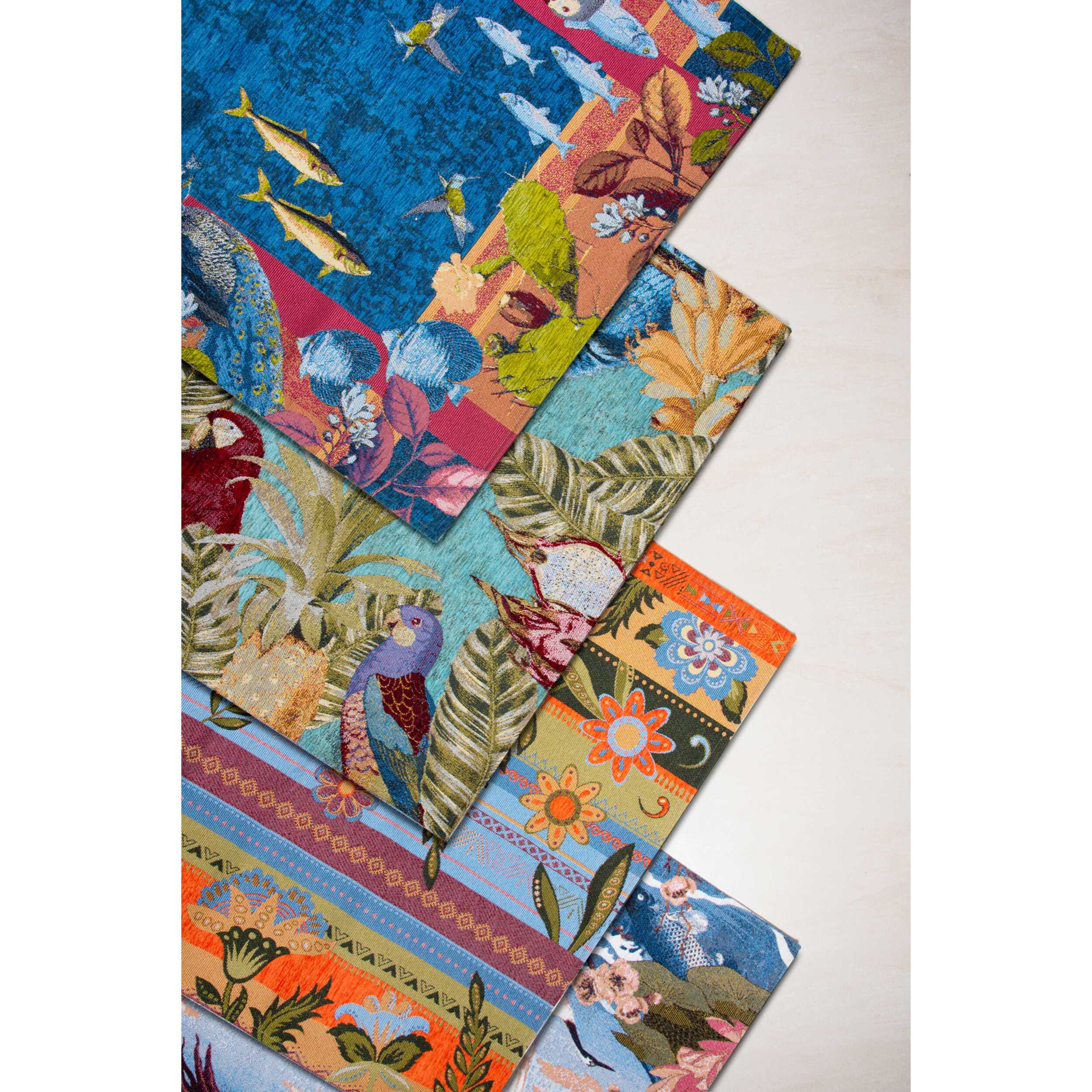 Tappetino antiscivolo Excelsa Fuji in poliestere e cotone 165x110x0,5 cm multicolore