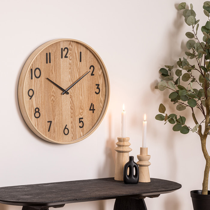 Horloge Ivana bois clair D55cm