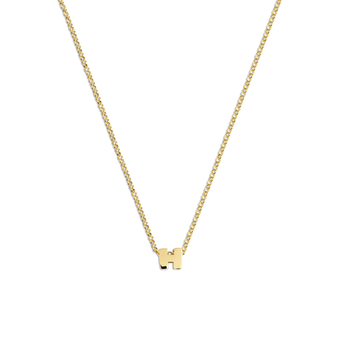 Collar Personalizado Single Letter Plata Baño Oro