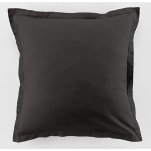 Lot de 2 taies d'oreiller 100% coton 57fils gris foncé