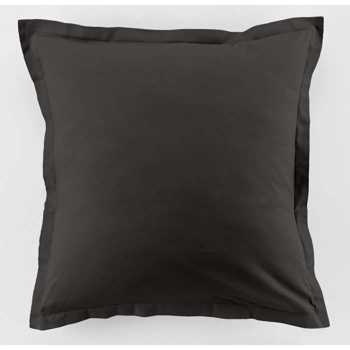 Lot de 2 taies d'oreiller 100% coton 57fils gris foncé