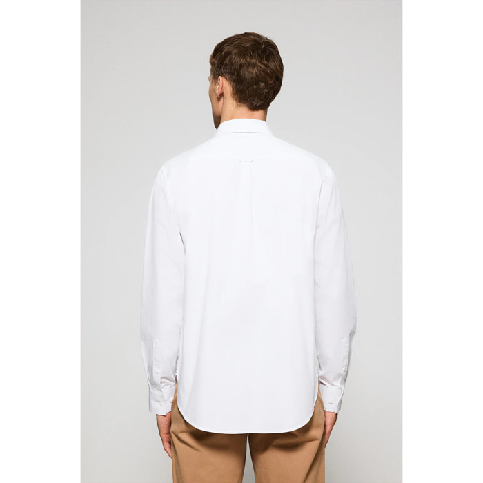 Camicia bianca in popeline garment dye con ricamo Rigby Go