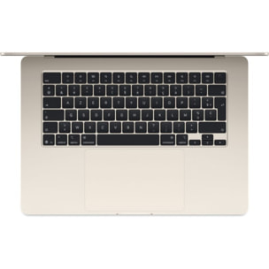 Ordinateur Apple MACBOOK Air 15" Puce M4 CPU 10 / GPU 10 coeurs Mémoire RAM 24Go Stockage 512Go SSD Retina Lumière stellaire