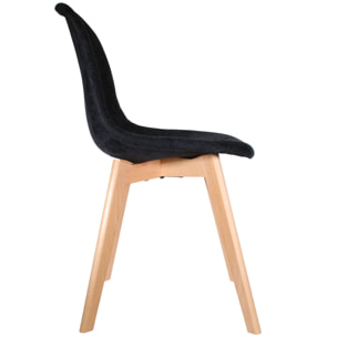Chaise Scandinave En Tissu Noir - Lot De 2