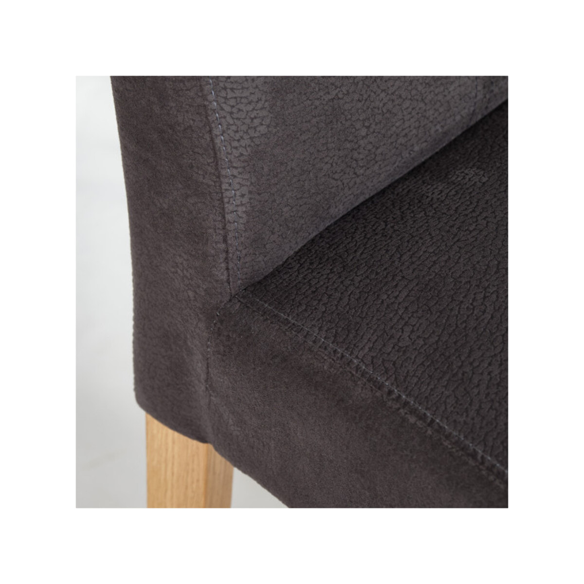Chaise en tissu gris anthracite et pieds en chêne massif - SAOU