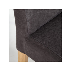 Chaise en tissu gris anthracite et pieds en chêne massif - SAOU