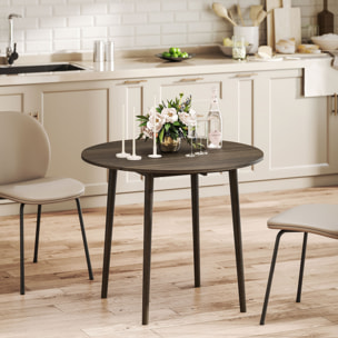 Table ronde de salle à manger cuisine pliable 2 abattants Ø 89 cm bois de pin gris
