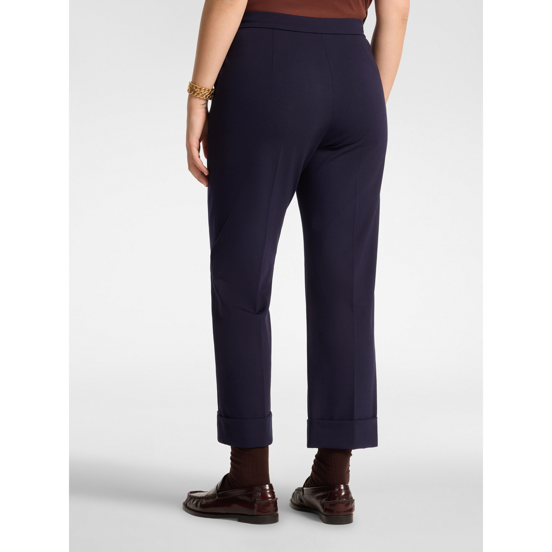Elena Mirò - Pantaloni chinos in punto milano misto viscosa - Blu