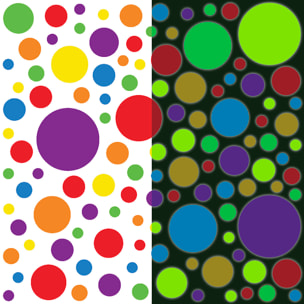 Sticker phosphorescent lumineux - POINTS MULTICOLORES