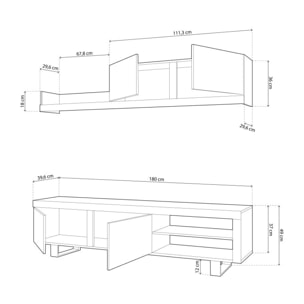 Salón Axis UP 180 Roble Nude - Ceniza