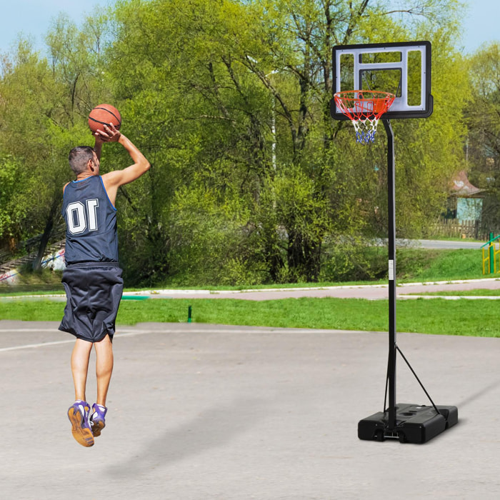Panier de Basket-Ball sur pied hauteur réglable panier 3,02-3,52 m Noir Blanc