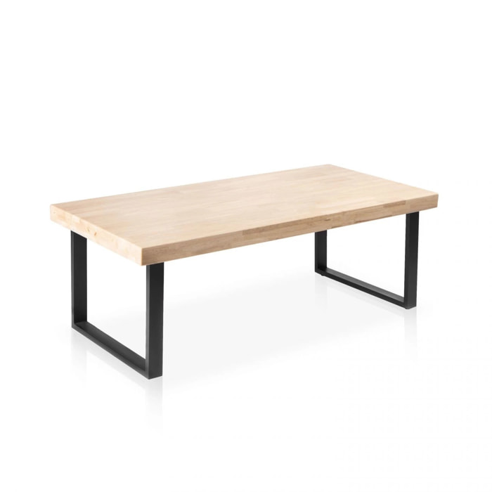 Mesa de centro Natural Roble salvaje - Negro