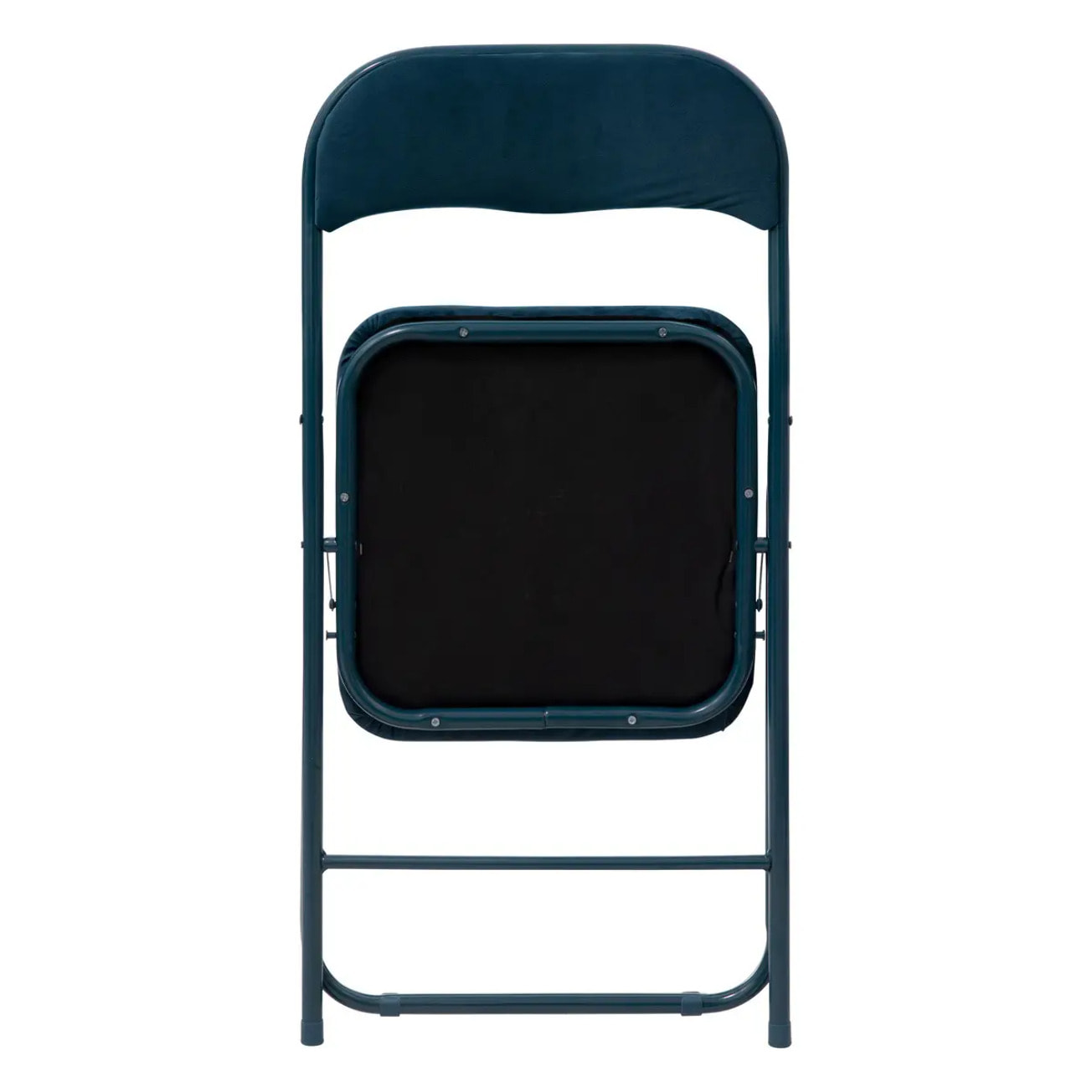Chaise pliante en velours bleu