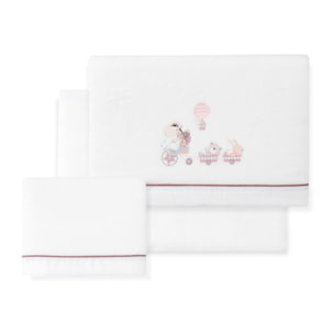 Juego sábanas Coralina para minicuna mod. Jirafa Bicicleta