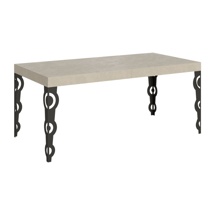 Table extensible 90x180/284 cm Karamay cachemire pieds anthracite