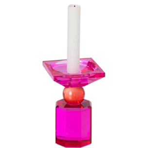 J-Line bougeoir - verre - rouge Noël/fuchsia