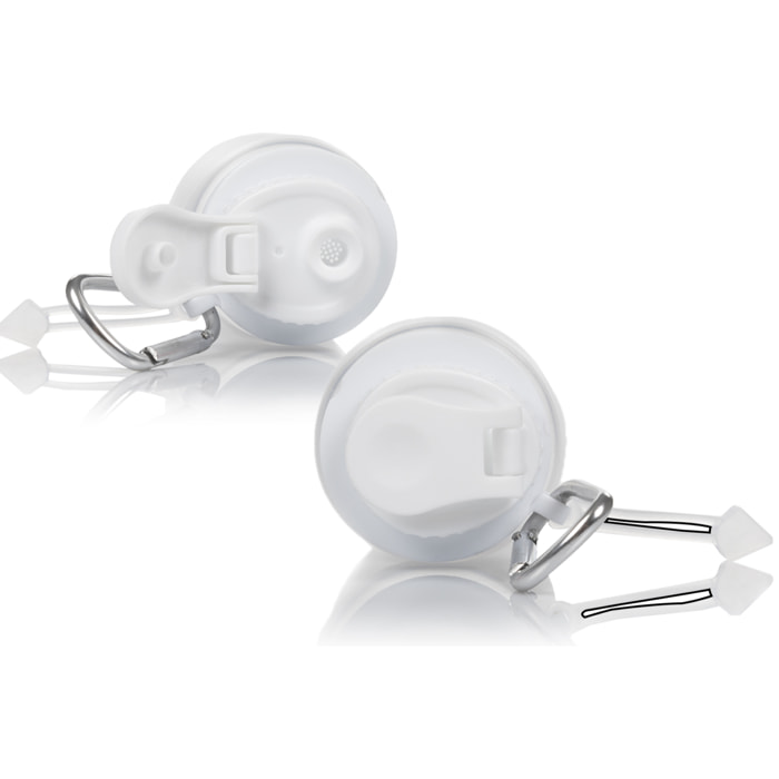 Mini bottiglia pieghevole arrotolabile da 320ml, in silicone per alimenti. Con moschettone.