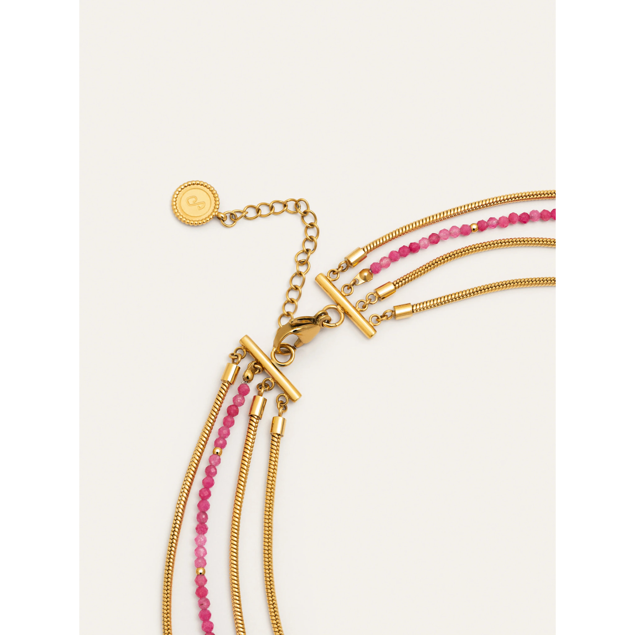 Collana Cleopatra Pink Acciao Placcato Oro