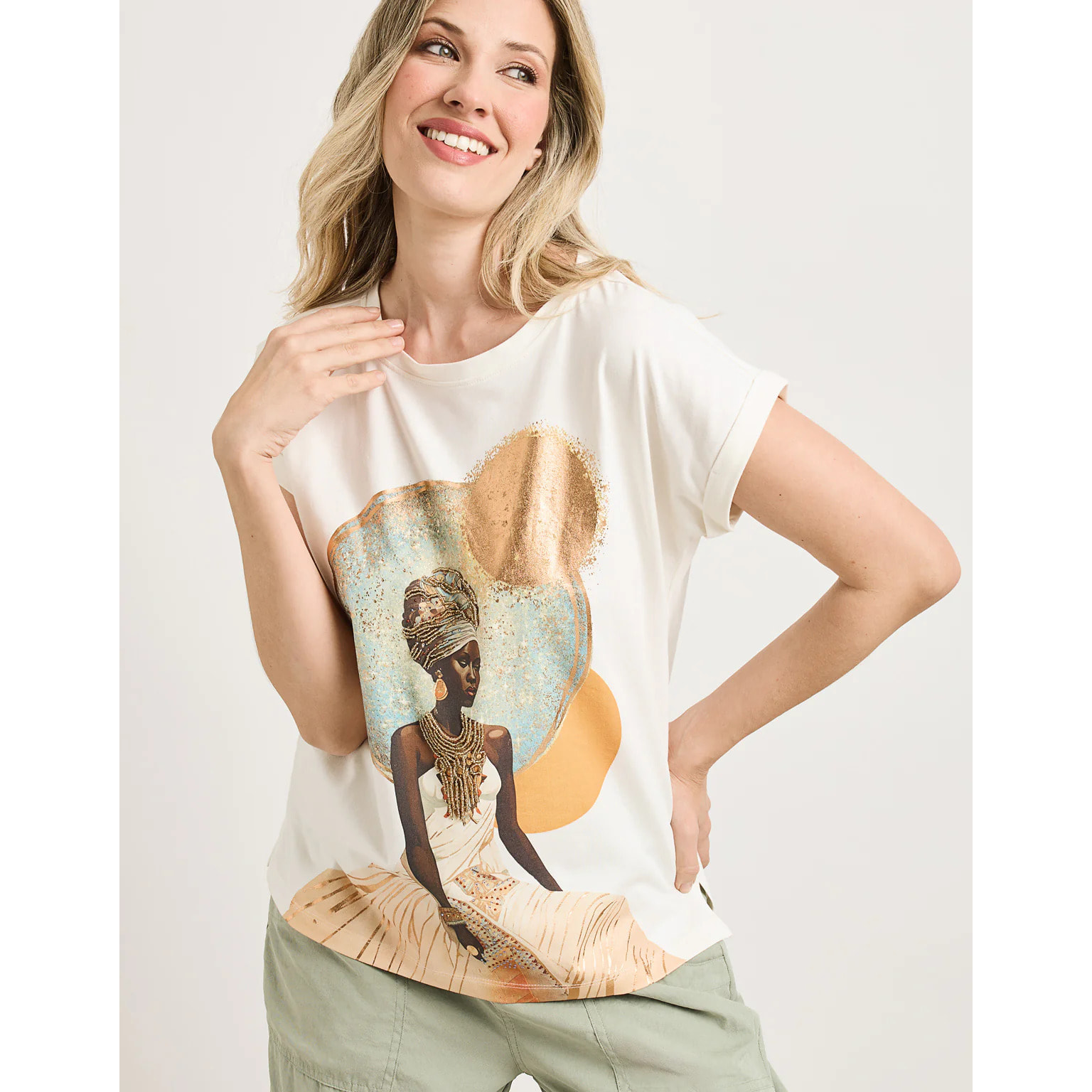 Camiseta Manga Corta Beige - Kiara