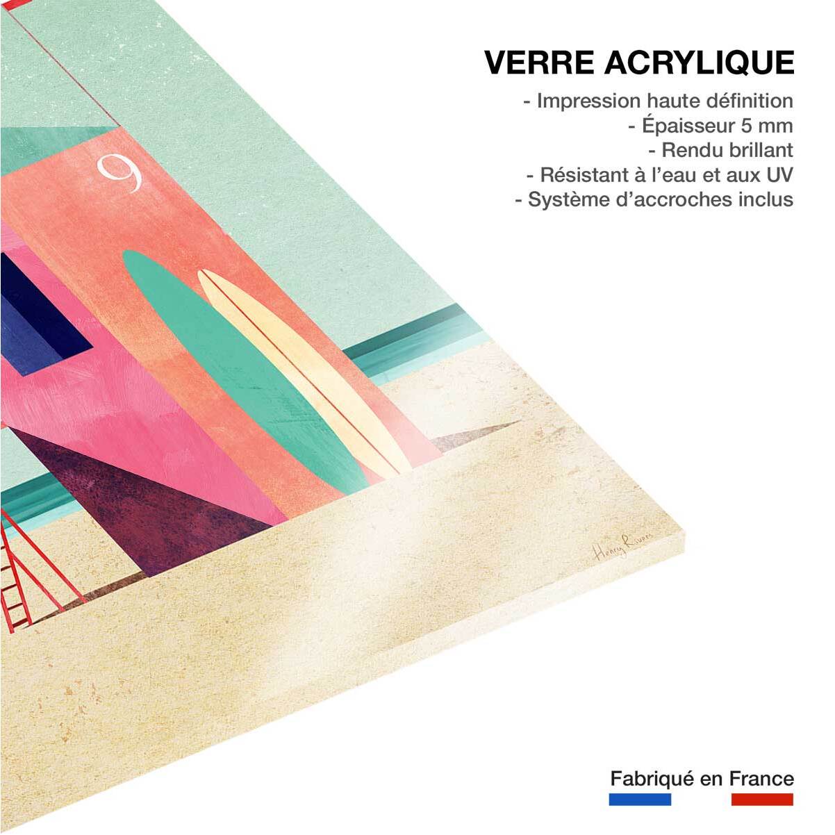 Tableau de la mer surf hut  Tableau plexiglas