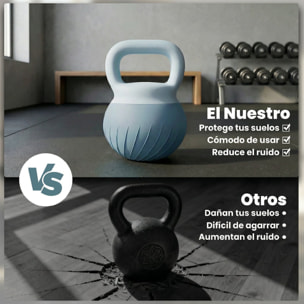 Pesa Rusa 6 kg, Soft Kettlebell Relleno de Arena Metálica y Mango Antideslizante, para Entrenamiento Culturismo en Casa, Gimnasio, Azul Claro