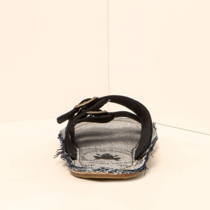 Sandalias N598 NOBUCK LAVADO BLACK/ RECYCLUS UNISEX color Black