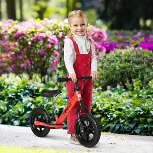 Bicicleta sin Pedales para Niños de +3 Años con Sillín Manillar Ajustables Rojo