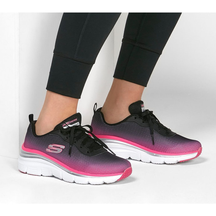 Sneakers Fashion Fit - Build Up - negro y rosa